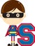 S is for Superhero Educational Illustration