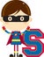 S is for Superhero Educational Illustration