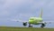 S7 Airbus 320 taxiing to runway to take off