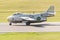 SAAB J29 Tunnan historic fighter on runway