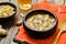 Saag Paneerin a bowl on a wood background