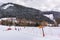 Saalbach, Austria ski slope and drag lift
