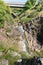 The  Saar mountain river with cold and crystal clear water flows in a crevice in the mountains of the Golan Heights in Israel