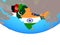 SAARC memeber states with flags on globe