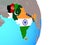 SAARC memeber states with flags on globe