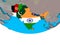 SAARC memeber states with flags on globe