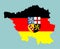 Saarland map flag with coat of arms vector silhouette illustration. Germany province symbol