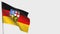 Saarland waving flag illustration on flagpole.