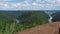 Saarschleife view from tree top walk tower. A lookout tower in Saarland