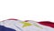 Saba fabric flag waving on the wind loop. Saba embroidery stiched cloth banner swaying on the breeze. Half-filled white background