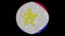 Saba Island flag in a round ball rotates. Flicker and shine. Animation loop