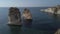 Sabah Nassar`s Rock at Raouche in Beirut, Lebanon. known as the Pigeons` Rock - Beautiful aerial view nature and sea. Lebanon attr