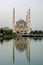 Sabanci Merkez mosque and Seyhan river on a cloudy day in Adana Turkey