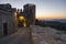 Sabiote village castle at dusk, Jaen, Spain