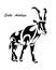 Sable antelope walking line art