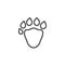 Sable paw print line icon