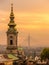 Saborna church in Belgrade at sunset