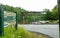 Sacandaga River Saratoga county welcome sign near the road, New York, USA