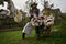 Sacel, Maramures, Romania, October 20, 2018: The man which making masks showing his work