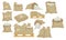 Sack or bag sand and rice seed. Farmer flour and potato pallet brown farming isolated vector illustration. Plant mill wheat