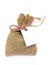 Sack bags sacks or sacks separated on a white background, and a gift card for writing messages
