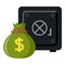 Sack of Money and Strongbox Flat Icon
