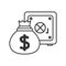 Sack of Money and Strongbox Outline Icon