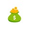 Sack of money vector icon illustration. Cash Bag icon. Money in the bag illustration design