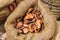 Sack of Sand Ginger background at market on the wooden table