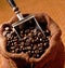 Sacking bag with coffee beans