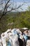 Sacks filled with garbage against nature