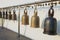 Sacral bells in Wat Saket Ratcha Wora Maha Wihan & x28;the Golden Mount temple& x29; in Bangkok, Thailand.