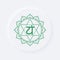 Sacral chakra of anahata sign. Icon with white neumorphic soft rounded circle button. EPS 10 vector illustration