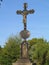 Sacral monument metal cross with Christ, Jindrichuv Hradec, South Bohemia