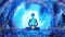 Sacral orange chakra human meditate mind mental health yoga spiritual healing meditation peace watercolor painting illustration