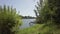 Sacramento river levee shoreline landscape view in summer