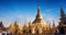 Sacred Buddhist place Shwedagon Pagoda. Yangon, Myanmar (Burma)