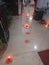 Sacred designs drawn over floor in auspicious occasion or festivals like diwali in which lights were kept between it in India