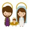 Sacred family with baby jesus cartoon