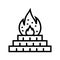 sacred fire agni line icon vector illustration