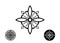 Sacred flower, Celtic like style linear star with circle symbol. Linear knot logo, Wiccan symbol for protection, mystical geometry