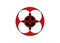 Sacred flower, Celtic like style linear star with circle symbol. Red logo design mystical sacred geometry,  isolated