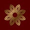 Sacred geometric symbol of eight flower petals plexus. Golden mandala logo