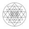 Sacred geometry and alchemy symbol Sri Yantra. Hand drawn sketch for your design