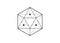 Sacred geometry, Hexagon cube sign. Merkaba thin line geometric triangle shape, esoteric or spiritual symbol. isolated on white