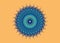 Sacred Geometry Mandala, blue flower meditative circle icon, geometric logo design, mystical religious wheel, Indian chakra sign
