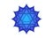 Sacred geometry, mystical symbol of the Merkabah, fifth Throat chakra, lotus flower in blue color, magic logo geometric mandala