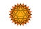 Sacred geometry, mystical symbol of the Merkabah, Second chakra chakra, sacral lotus flower in orange color, magic logo geometric