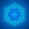 Sacred geometry symbol blue background