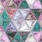 Sacred geometry in triangle glass mosaic with dirty effect